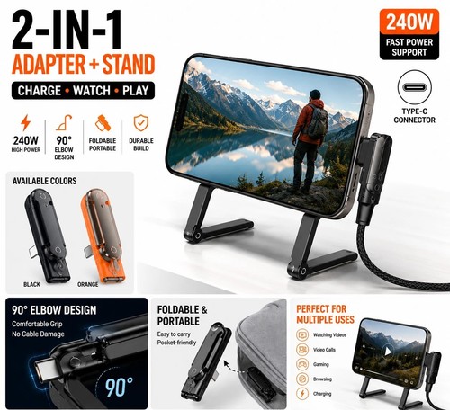 240w usb 2in1 phone adapter - usb,