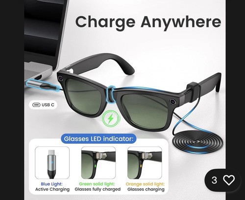 Charging cable for ray - charging, ray-ban