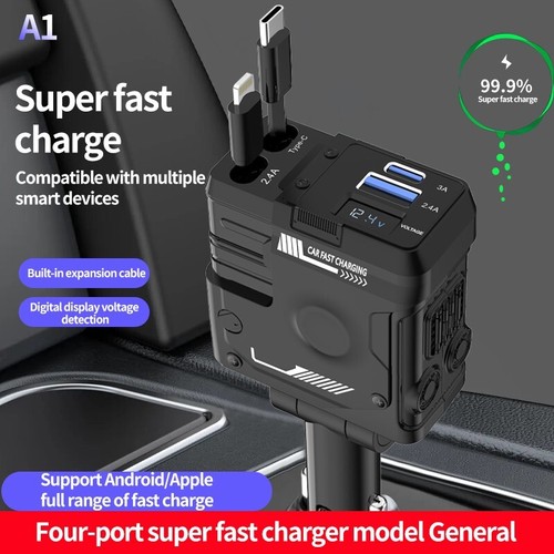 Retractable car charger - 4,